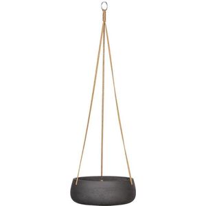 Pottery Pots Hang Bloempot-Hang Plantenschaal Black washed-Grijs-Zwart D 24 cm H 9 cm
