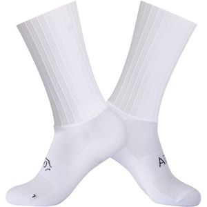 Airoman.cc - Airo 'Evo' - Aero Sokken AS1 - Wit - Maat L - Wielrennen/MTB/Gravel/Tijdrijden
