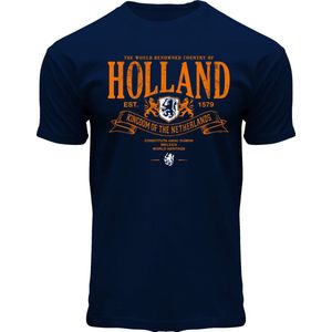 Fox Originals Holland Superior T-shirt Heren & Dames Katoen Navy Blauw Maat S