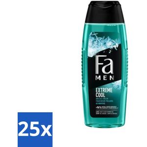 25 x Fa Men Douchegel en Shampoo Extreme Cool 250 ml - 2 In 1 - Fa Men - Extreme Cool