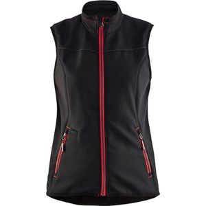 Blaklader 3851 Dames Softshell Bodywarmer Zwart/Rood