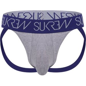 Sukrew Jockstrap Grey Marl/Indigo - Maat L - Heren Ondergoed