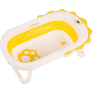 K IKIDO Babybadje 3 in 1 opvouwbaar - Babybadje met Digitale Thermometer - Baby Badstoeltje - Kinderbad - Multifunctioneel - Baby Bad - Geel