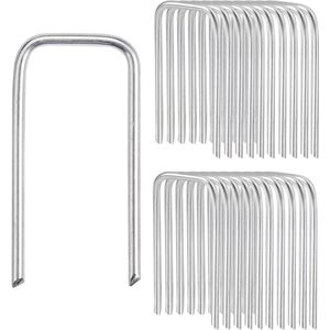 150 stuks plantenstekers 40 mm x 20 mm tuinharingen gepatenteerde strobloemennaalden robuuste krampen kunstgras haringen voor kransen en bloemistische benodigdheden