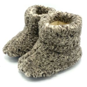 Schapenvacht babyslofjes - Baby slofjes van lamsvacht - Grijs