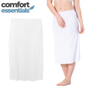Comfort Essentials - Onderrok Lang - Wit - S/M - Microfiber - Anti-Schuren - Jupon - Petticoat