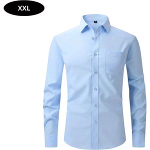 Nivard Overhemd Heren - Volwassenen - Lange Mouwen - Strijkvrij - Lange Mouw - Lichtblauw - Maat XXL