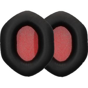 Kwmobile 2x oorkussens voor V-MODA Crossfade M-100 / LP2 / LP/S - Kunstleer en schuim - Rood/zwart - Koptelefoon oorkussens .