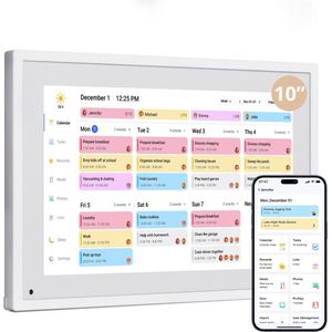 EKASN Digitale Kalender 10,1"" – Digitale Fotolijst – Full HD Touchscreen - 32GB – Wit