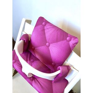 Fuchsia roze Kussenset voor de stokke tripptrapp kinderstoel