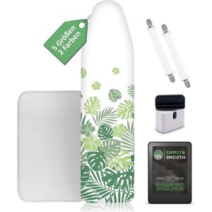 Strijkplankhoes 120 x 40 cm Geschikt voor stoomstrijkijzers - Made in EU Strijkplankhoes met spanners, snoertwister, Snel strijken dankzij comfortvulling