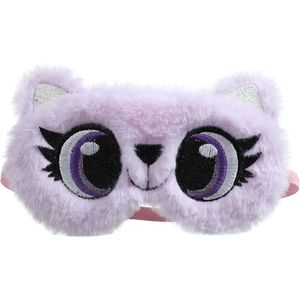 Poes Grote Ogen Kinder Slaapmasker – Reismasker voor Meisjes – Zacht Pluche Polyester – Voor Thuis, Auto, Vliegtuig en Trein – Vanaf 5 Jaar