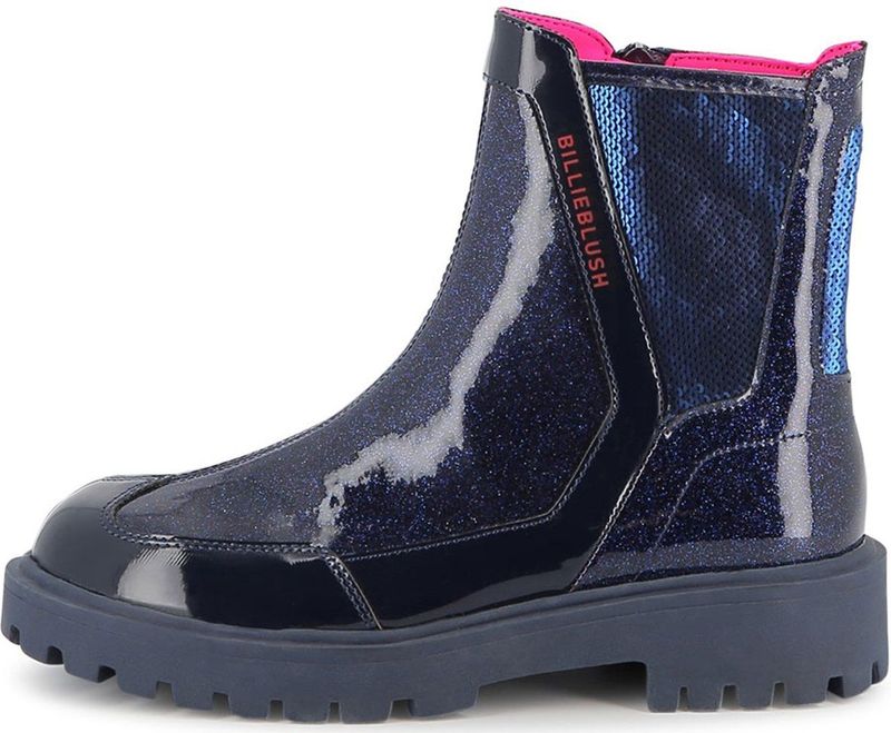 Billieblush - U21638 - Booties - Blauw - Gepatenteerde Imitatie Leren Laarzen met Glitter en Pailletten