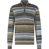 State of Art Trui met rits bruin (Maat: S) - Streep - Halslijn: Opstaande kraag met rits,