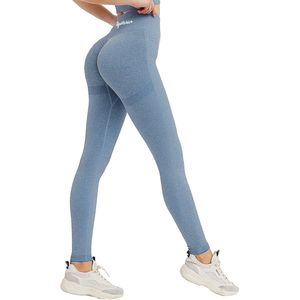 Sportchic - Sportlegging dames - High waist - Elastische band – Squatproof - Hardloopbroek -Shape legging - Tiktok Legging - Fitness Legging - Sportlegging - Booty Scrunch - Blauw - S