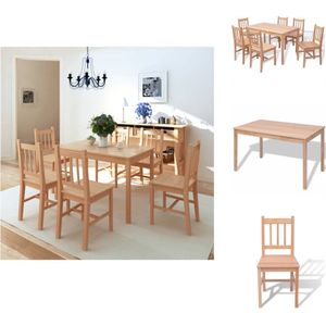 vidaXL Eethoek Bruin Grenenhout - 120 x 70 x 73 cm - Tijdloos Design - Set tafel en stoelen