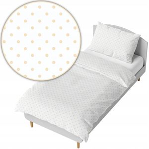 Kinderbeddengoed 140x200cm - Beige Stippen - 100% Katoen