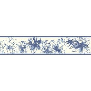Esprit 7 Behangrand blauw wit bloemen 1897-45