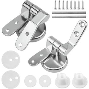 Toiletbril Scharnier Set - Vervangende Wc-scharnieren - Scharnier Vervangset - Universeel - Bevestigingsgarnituur Closetzitting - inclusief bevestigingsmateriaal - Reparatieset