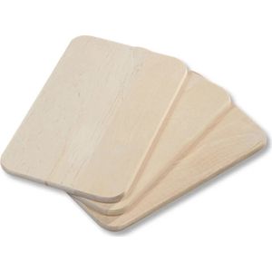 Kesper Ontbijtplankjes set 3x stuks - berkenhout - 22 x 14 cm - beige - Broodplankjes