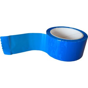 PP-acryl tape. Blauw. 50mm x 66mtr. 6 rollen + tape-dispenser + Kortpack pen (020.0819)