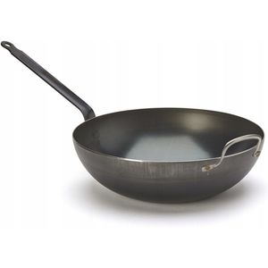 De Buyer Blue Carbon Wok 32 cm - Professionele Koolstofstalen Wok