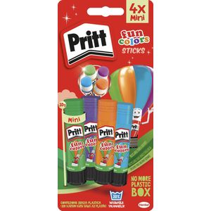 Pritt Fun Colors 4x10 g Blistercard | Pritt Lijmstick & Plakmiddel | School & Kantoor Lijmstift | Makkelijk & Milieuvriendelijk te gebruiken Lijmstift.