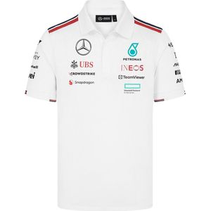 Mercedes Teamline Polo Wit 2024 M - Lewis Hamilton - George Russel - Formule 1