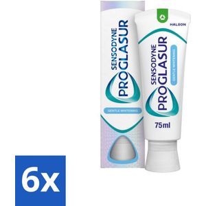 6 x Sensodyne - Tandpasta - Proglasur Gentle Whitening - Tandglazuur Versterkend - 75 ml - Tandpasta - Tanderosie - Glazuur - Tanden Bleken - Tanden Beschermen