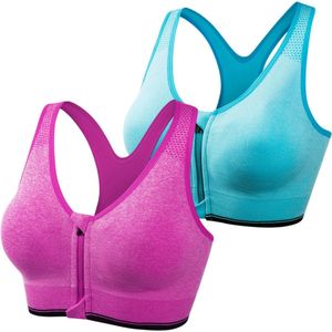 longziming - Dames Sport-BH - Racerback - Medium Ondersteuning - Zwart