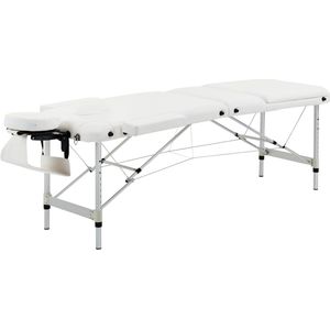 Aluminium Massagetafel Opvouwbaar - hoogte verstelbaar 215x60 cm - Wit