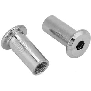 Platte IJzeren M6 M8 Moeren Zeskantmoer Mouw Ronde Kop Meubels Hex Socket Head Insert Schroef Post Mouer voor Meubels (M8 * 15) - 50 stuks