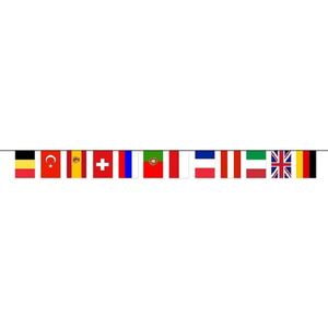 Europese landen vlaggetjes slinger/vlaggenlijn van 5 meter - een selectie van landen - Feestartikelen/versiering