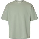 Selected Homme Heren T-Shirt SLHLOOSEOSCAR regular fit Grijs L Ronde Hals Volwassenen
