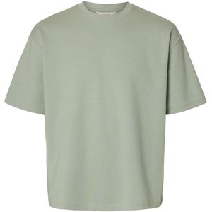 Selected Homme Heren T-Shirt SLHLOOSEOSCAR regular fit Grijs L Ronde Hals Volwassenen