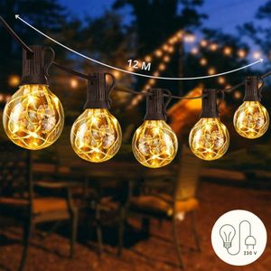 JPro Copper 50 Lichtsnoer Buiten op Netstroom - Tuinverlichting LED - Buiten Lichtslinger - 50 LEDs Tuinverlichting Met Stekker - 12+1,5m - ø4cm