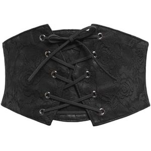 Dames Korset Taille Riem met Vetersluiting - Elastische Brede Band Waspie Cincher