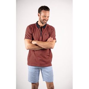 Pre End heren poloshirt - polo KM - 100450 - Bishop - koraal streep - maat XXL