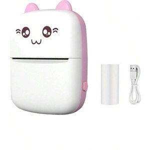 S&E Mini Draagbare Thermische Printer – Inkloze Pocketprinter voor Foto’s, Labels & Notities - Roze