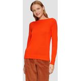 s.Oliver - Gebreide Trui - Oranje - Regular Fit - Lange Mouwen
