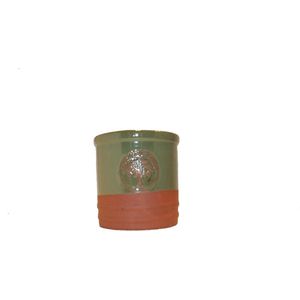 DBT Bloempot Terracotta Crème-Groen in D 20 cm H 19 cm