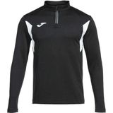 Joma - Winner III - Herensweatshirt - Zwart Wit - Halve Ritssluiting