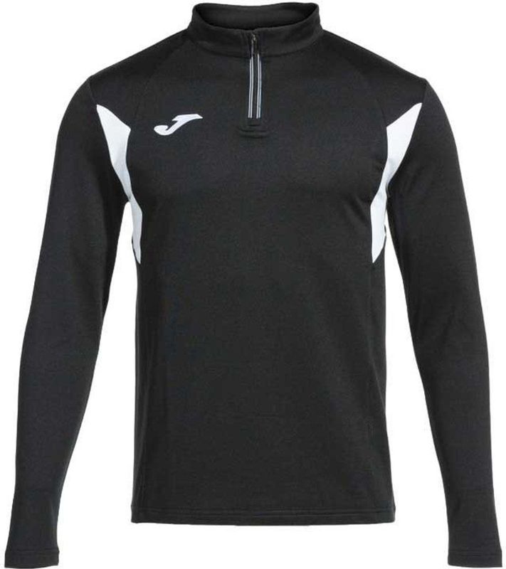 Joma - Winner III - Herensweatshirt - Zwart Wit - Halve Ritssluiting