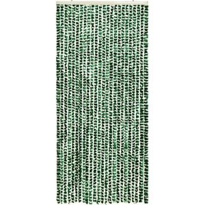 vidaXL-Vliegengordijn-90x220-cm-chenille-groen-en-wit