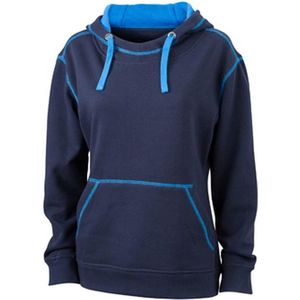 James and Nicholson Vrouwen/dames Lifestyle Hoodie (Marine / Kobalt Blauw)