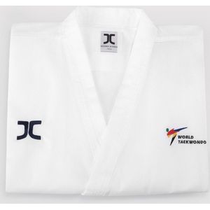 Poomsae taekwondo-pak mannen JC-Club | WT | wit (Maat: 110)