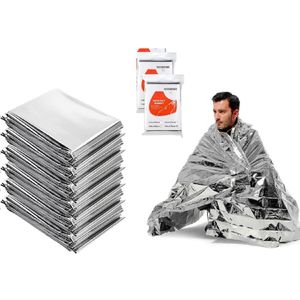 Nooddeken 10 stuks - Reddingsdeken 160x210 -survival set - Technosafety Isolatiedeken Zilver - Noodpakket