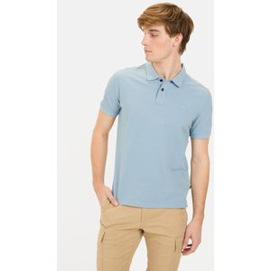 camel active - Korte Mouw Poloshirt - Blauw - Katoen