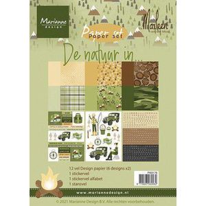 Marianne Design Papier set - De Natuur In - 2x6 design vellen en meer