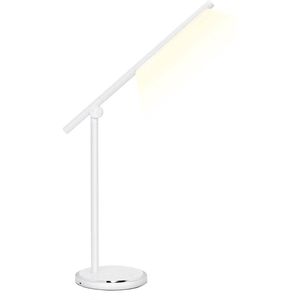 LED Bureaulamp - Aigi Libo - 8W - USB Oplaadfunctie - Aanpasbare Kleur - Dimbaar - Rechthoek - Mat Wit - Aluminium